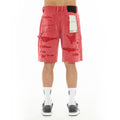Cult's Grunge Carpenter Shorts in Red Canvas