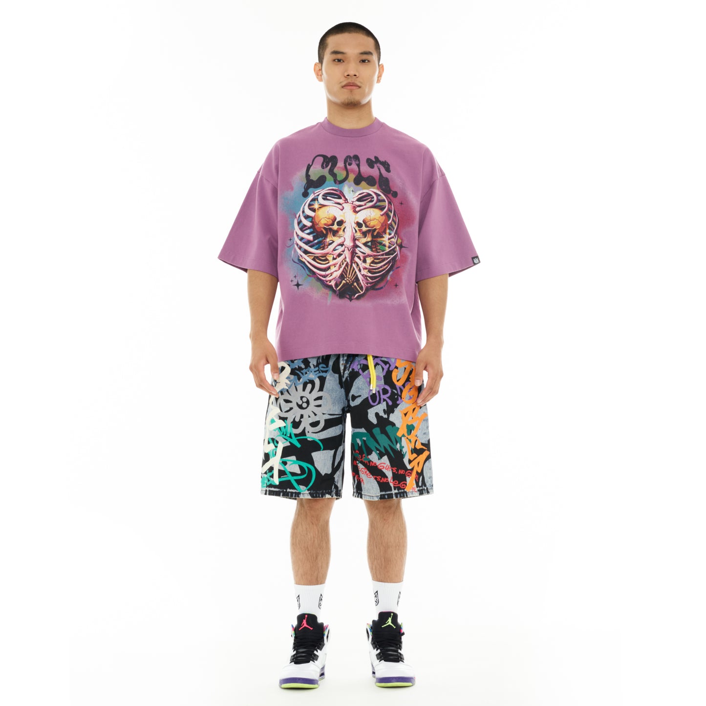 Cult's Grunge Shorts in Graffiti