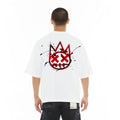 Cult's Oversized Short Sleeve Crew Neck Tee "Blood Logo" in White