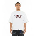 Cult's Oversized Short Sleeve Crew Neck Tee "Blood Logo" in White
