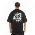 Cult's Oversized Short Sleeve Crew Neck Tee "Splatter Logo" in Black