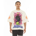 Cult's Oversized Short Sleeve Crew Neck Tee "Along Came A Spider" in Winter White