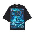 Cult's Oversized Short Sleeve Crew Neck Tee "Sea Of Sorrow" in Black