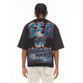 Cult's Oversized Short Sleeve Crew Neck Tee "Sea Of Sorrow" in Black
