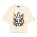 Cult's Oversized Short Sleeve Crew Neck Tee "Scribble Logo" in Winter White