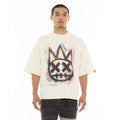 Cult's Oversized Short Sleeve Crew Neck Tee "Scribble Logo" in Winter White
