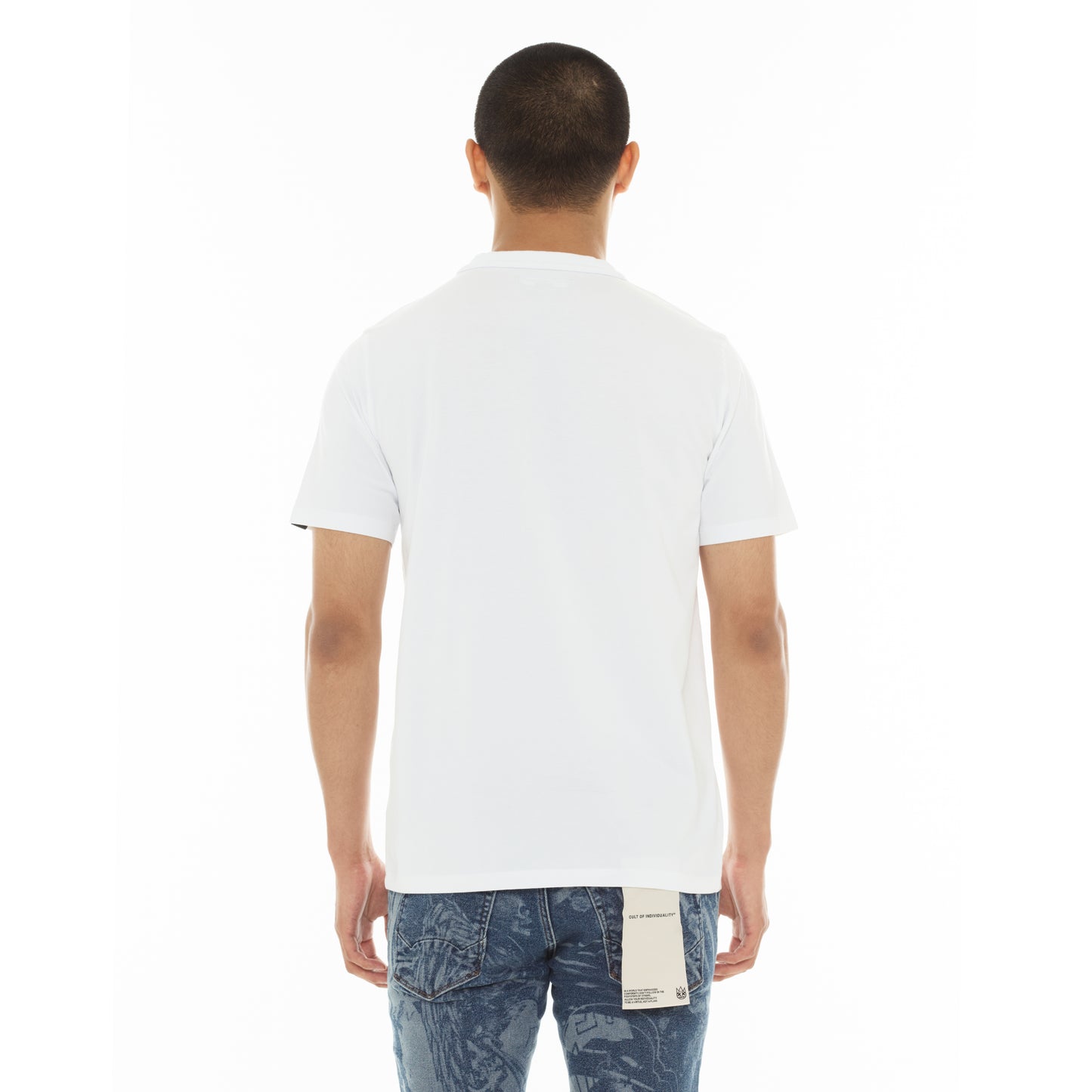 Cult's Oversized Short Sleeve Crew Neck Tee "Artificial Paradise" in White
