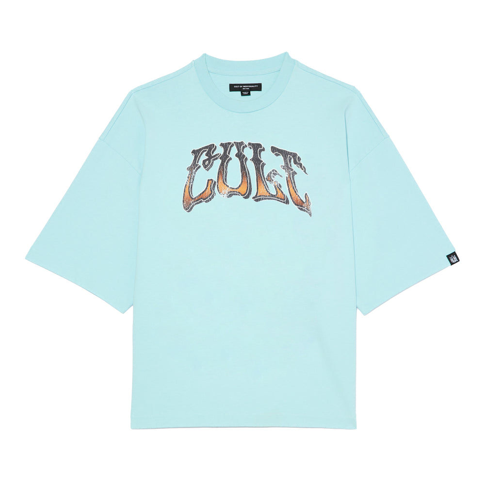 Cult's Oversized S/S Crew Neck Tee Summer Of Something Special 2026 in Blue Glow