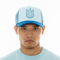 Cult's Logo Mesh Back Trucker Hat In Blue Glow