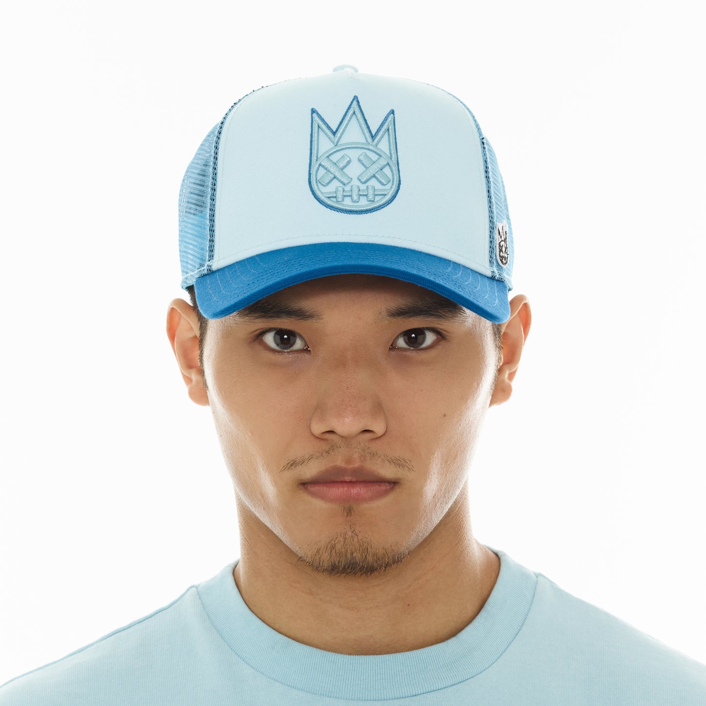 Cult's Logo Mesh Back Trucker Hat In Blue Glow