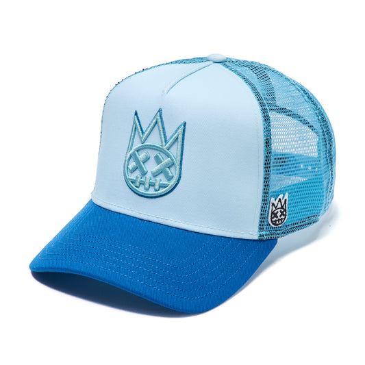 Cult's Logo Mesh Back Trucker Hat In Blue Glow