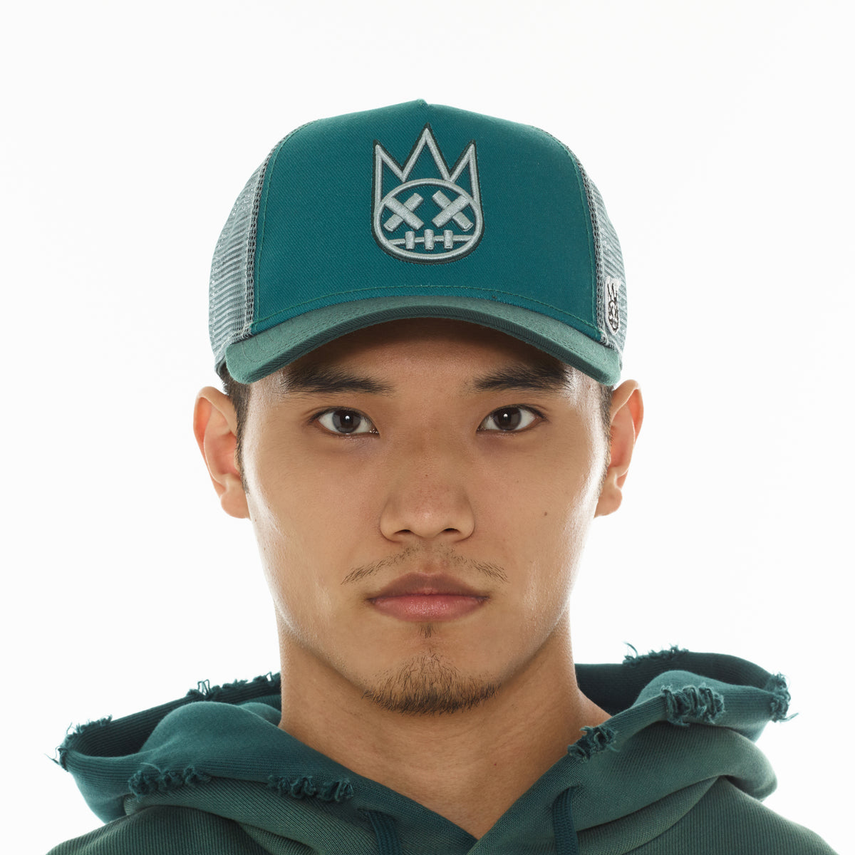 Cult's Logo Mesh Back Trucker Hat In Bayberry