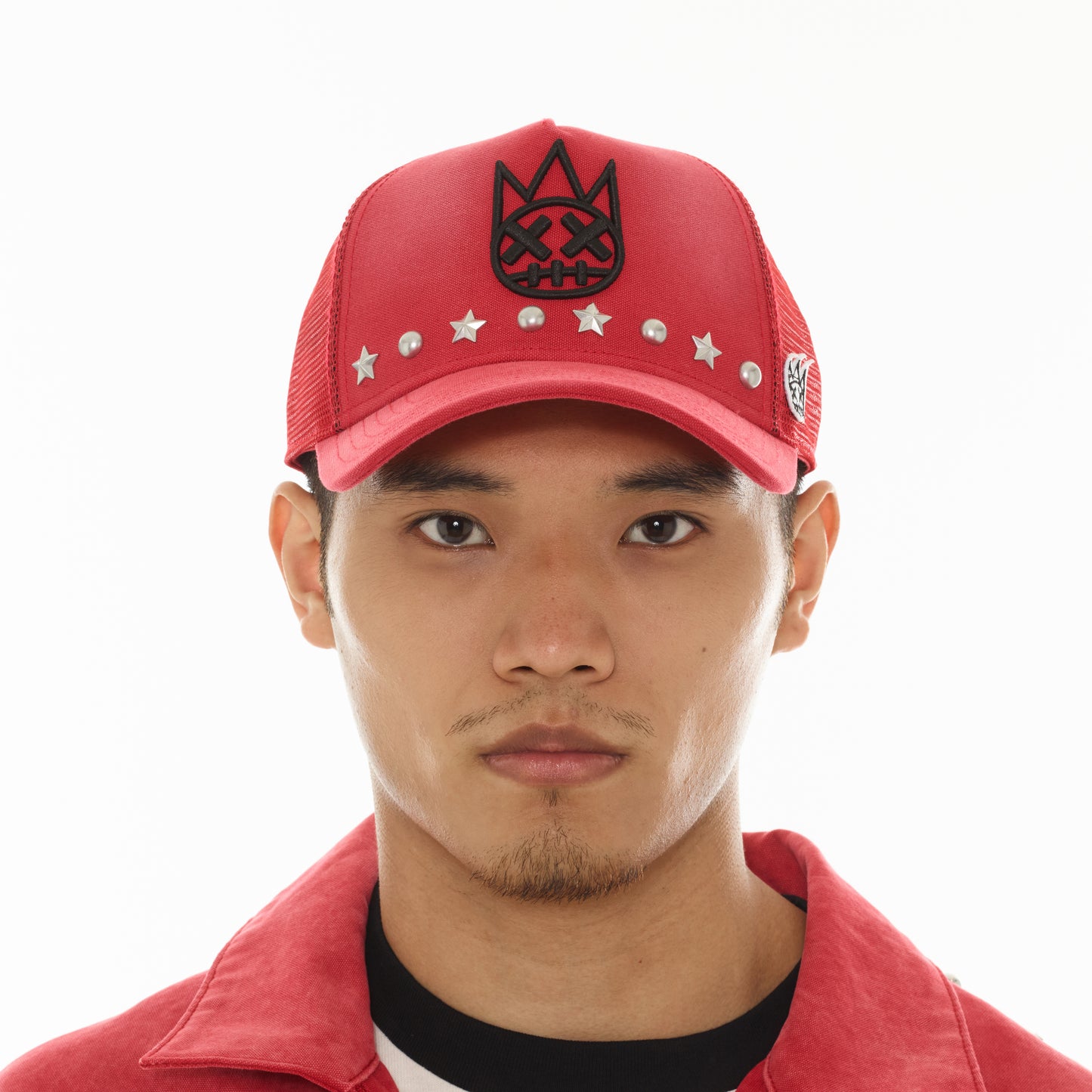 Cult's Mesh Back Trucker Hat "Horseman" In Rococco Red