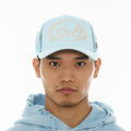 Cult's Mesh Back Trucker Hat "Community" In Blue Glow