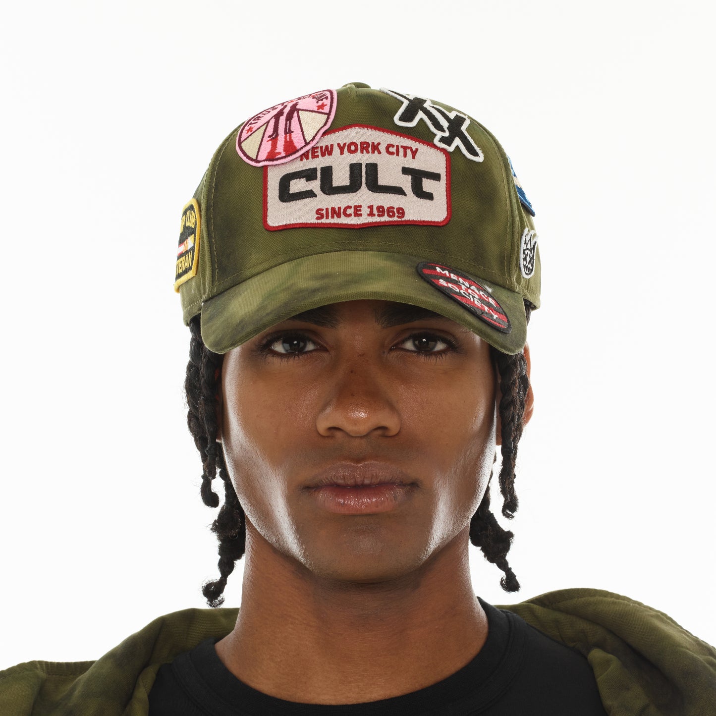 Cult's Mesh Back Trucker Hat "Camo Patch" In Camo