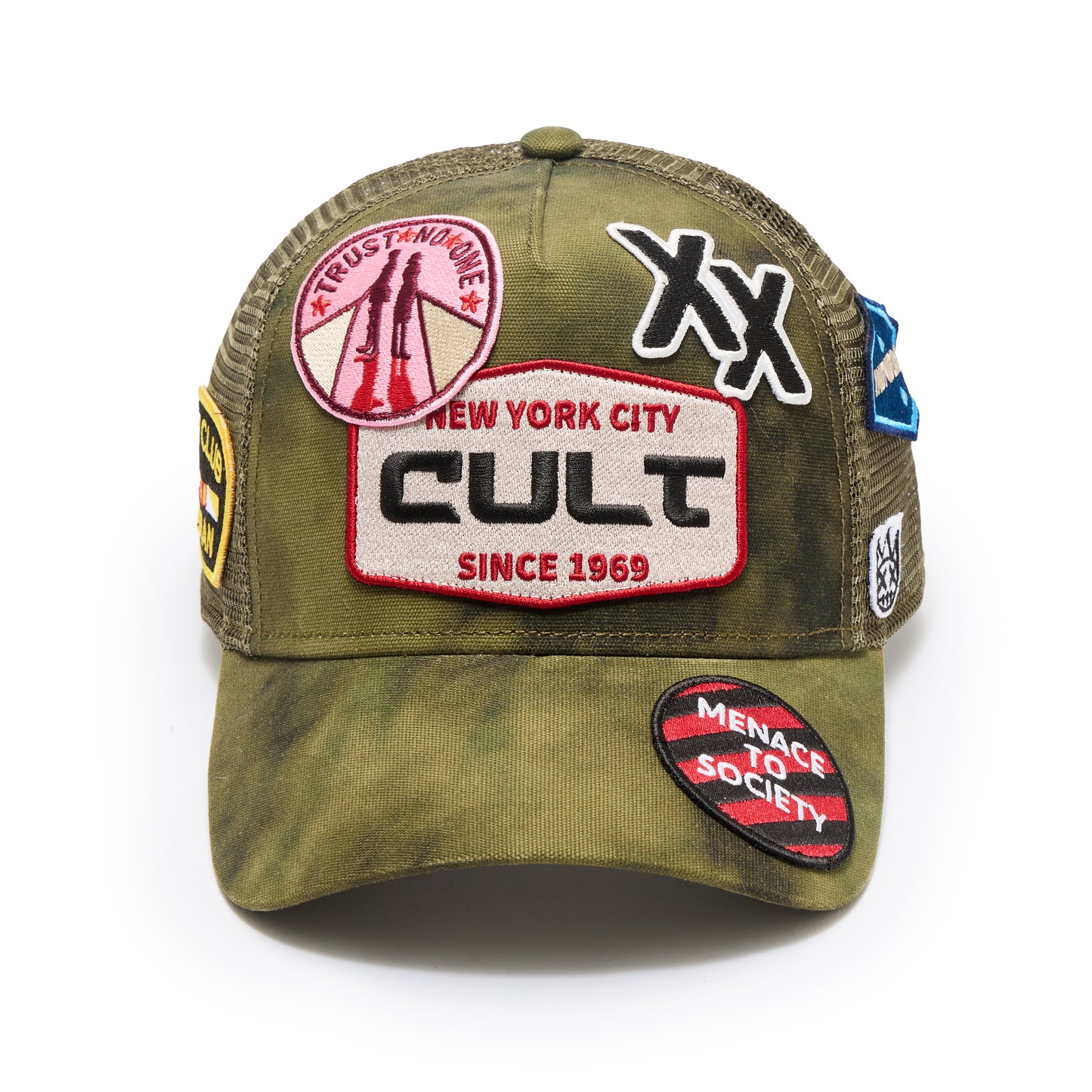 Cult's Mesh Back Trucker Hat "Camo Patch" In Camo