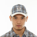 Cult's Mesh Back Trucker Hat "Plaid" In Blue Plaid