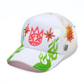 Cult's Mesh Back Trucker Hat "Sunny Daze Spider" In Winter White