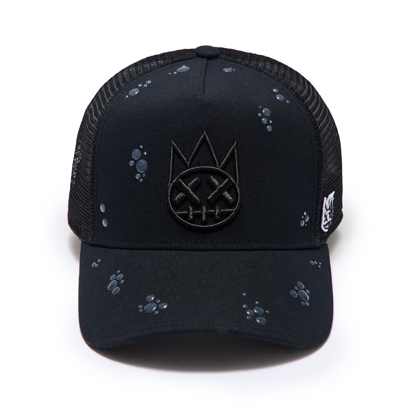 Cult's Mesh Back Trucker Hat "Raindrop" In Black