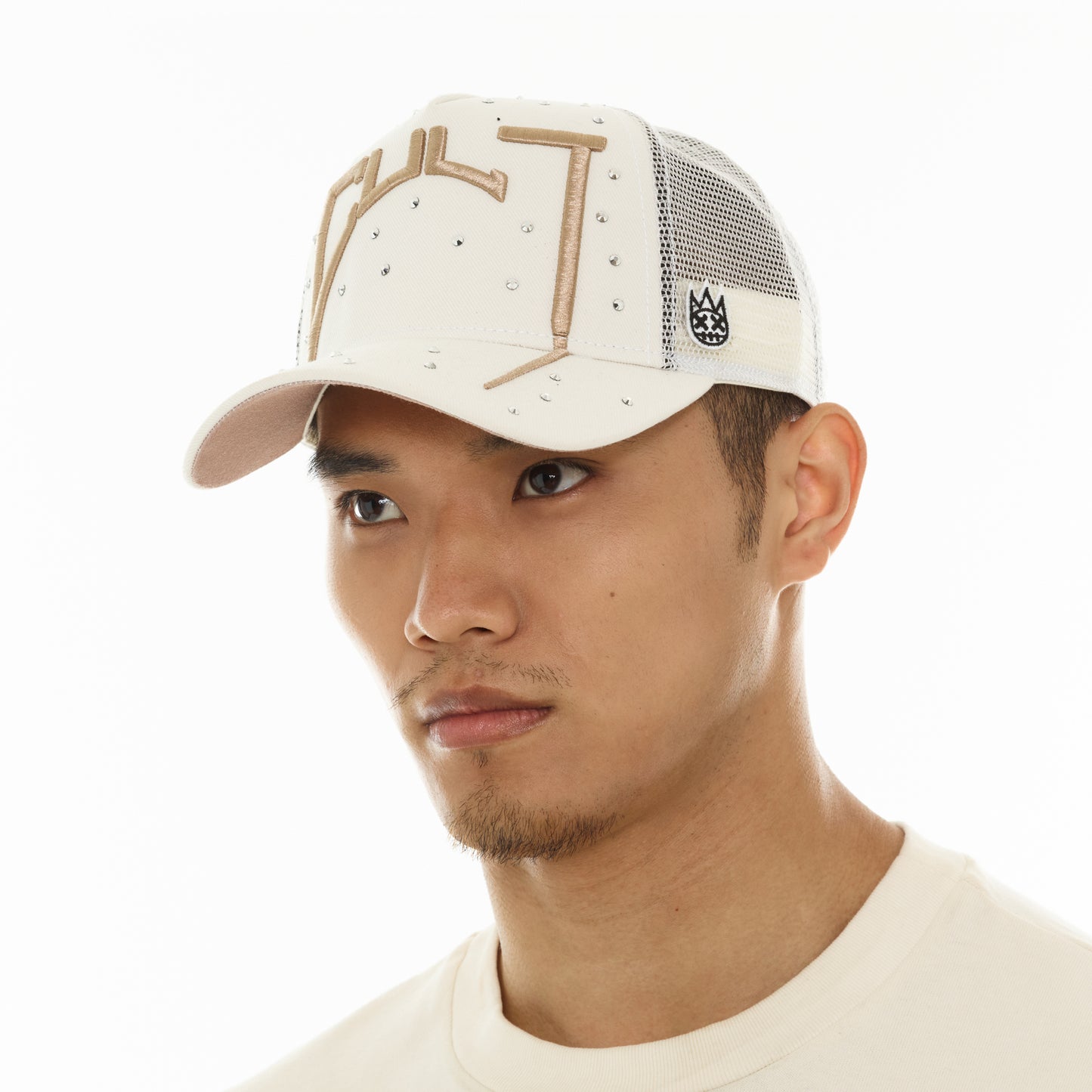 Cult's Mesh Back Trucker Hat "Cult Arch Logo" In Winter White