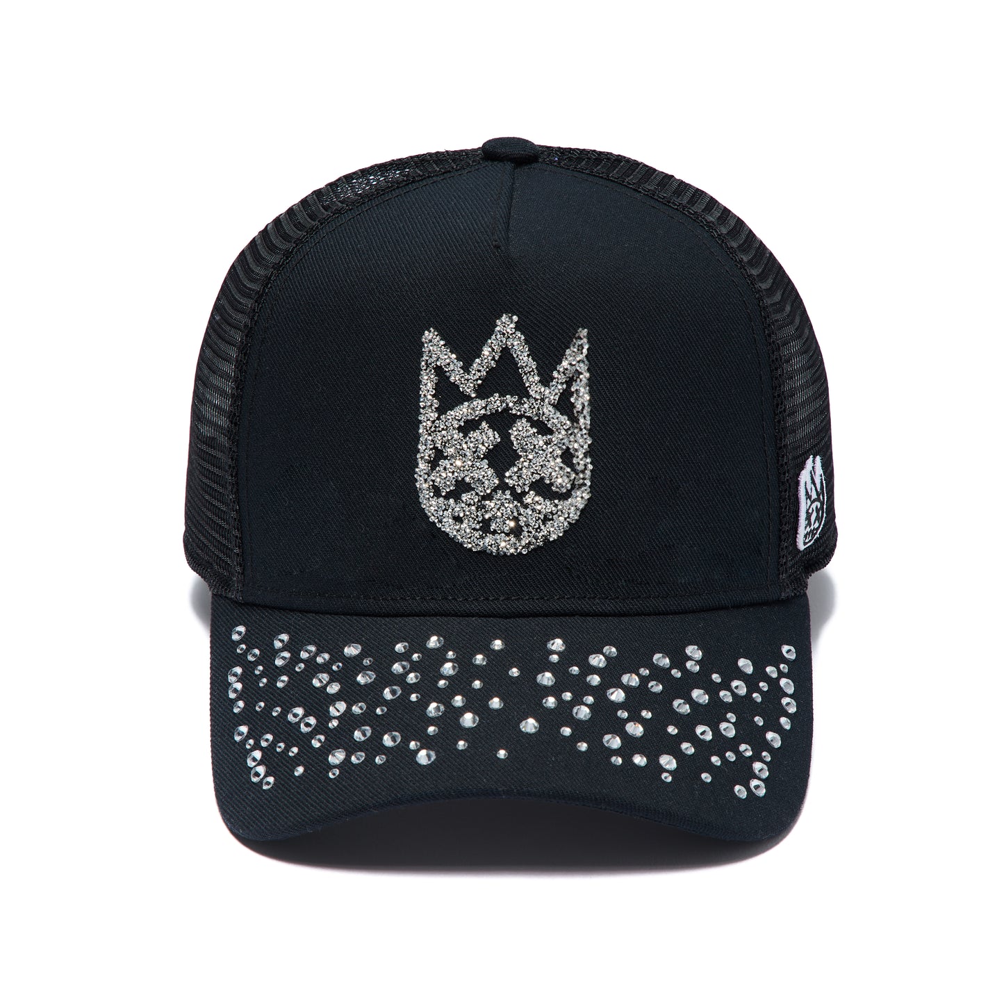 Cult's Mesh Back Trucker Hat "Crystals" In Black