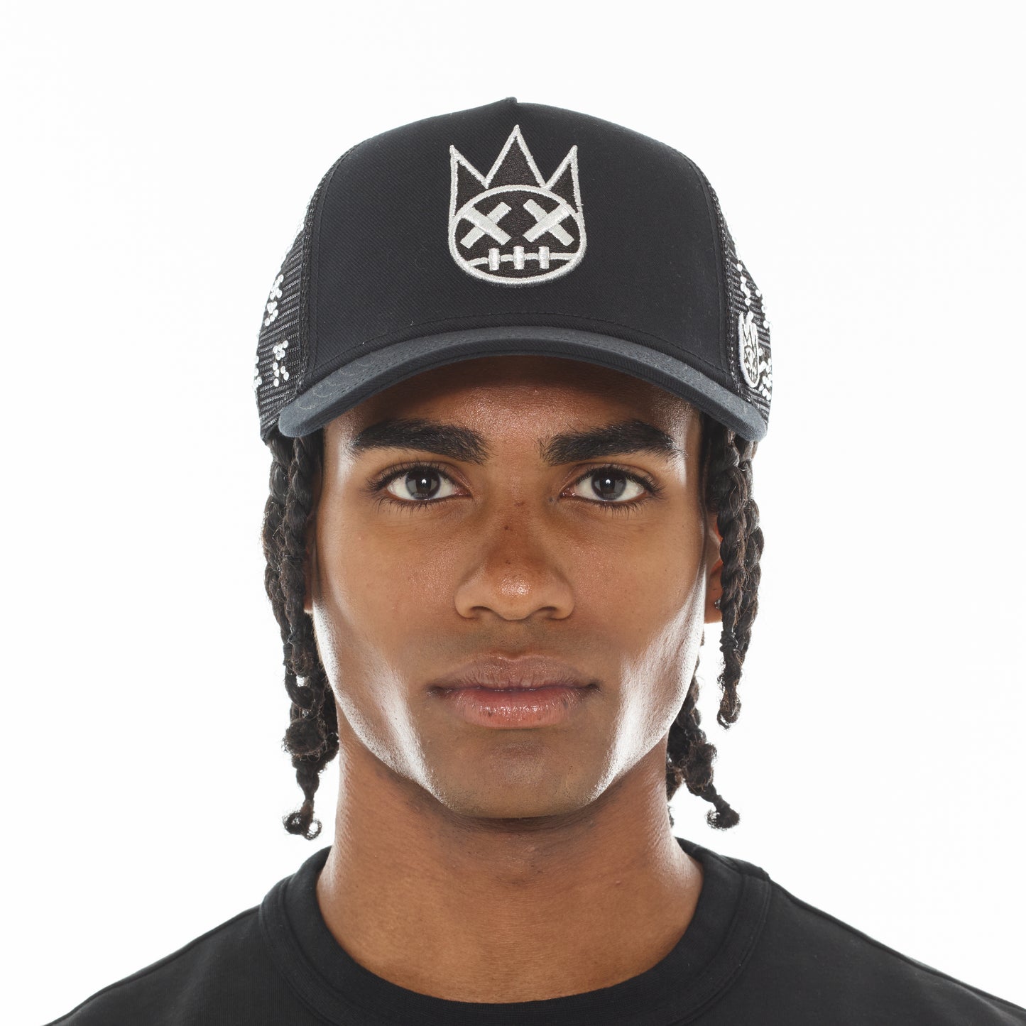 Cult's Repeat Pattern With Crystals Hat In Black