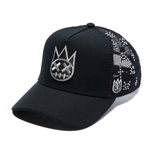 Cult's Repeat Pattern With Crystals Hat In Black