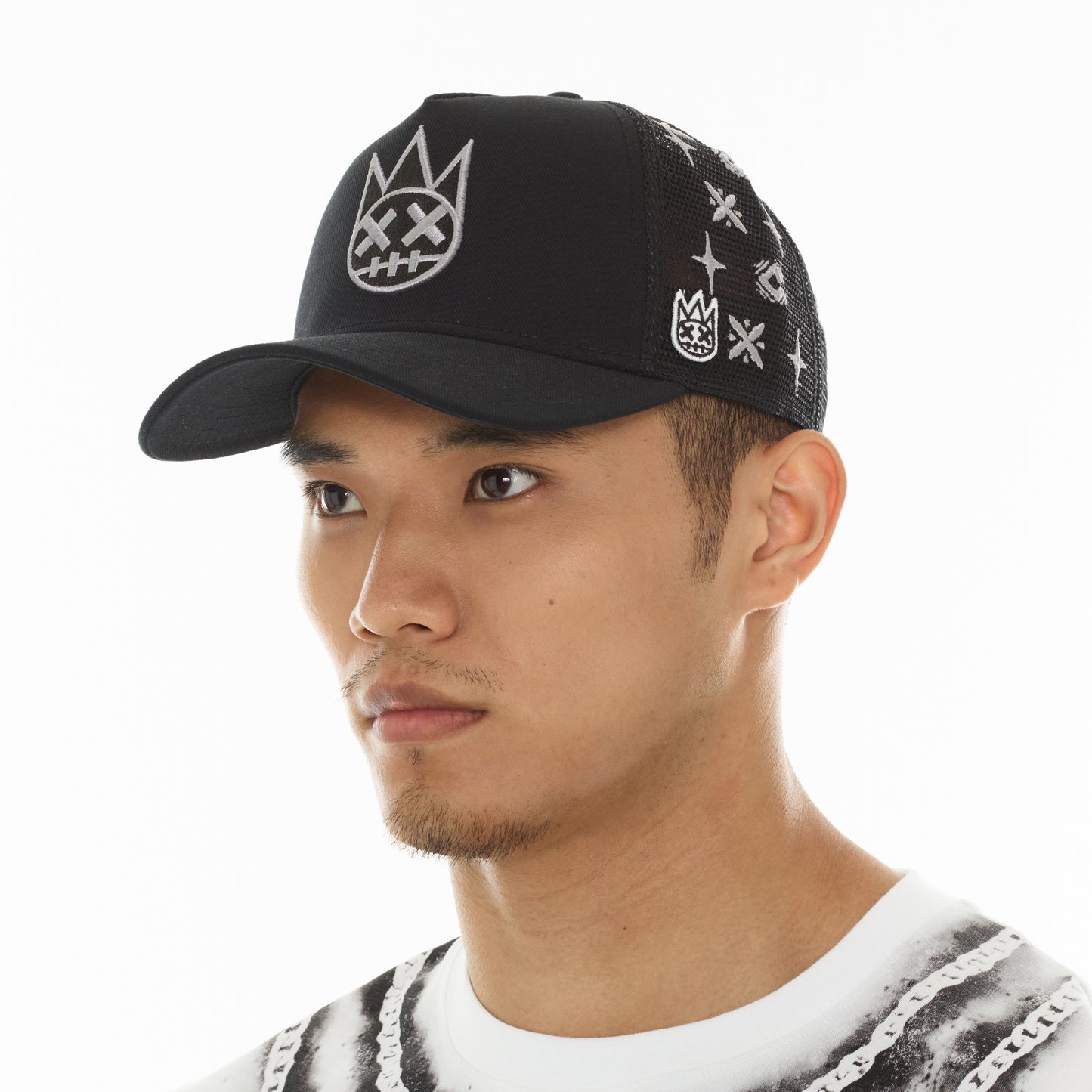 Cult's Repeat Pattern Monochromatic Hat In Black