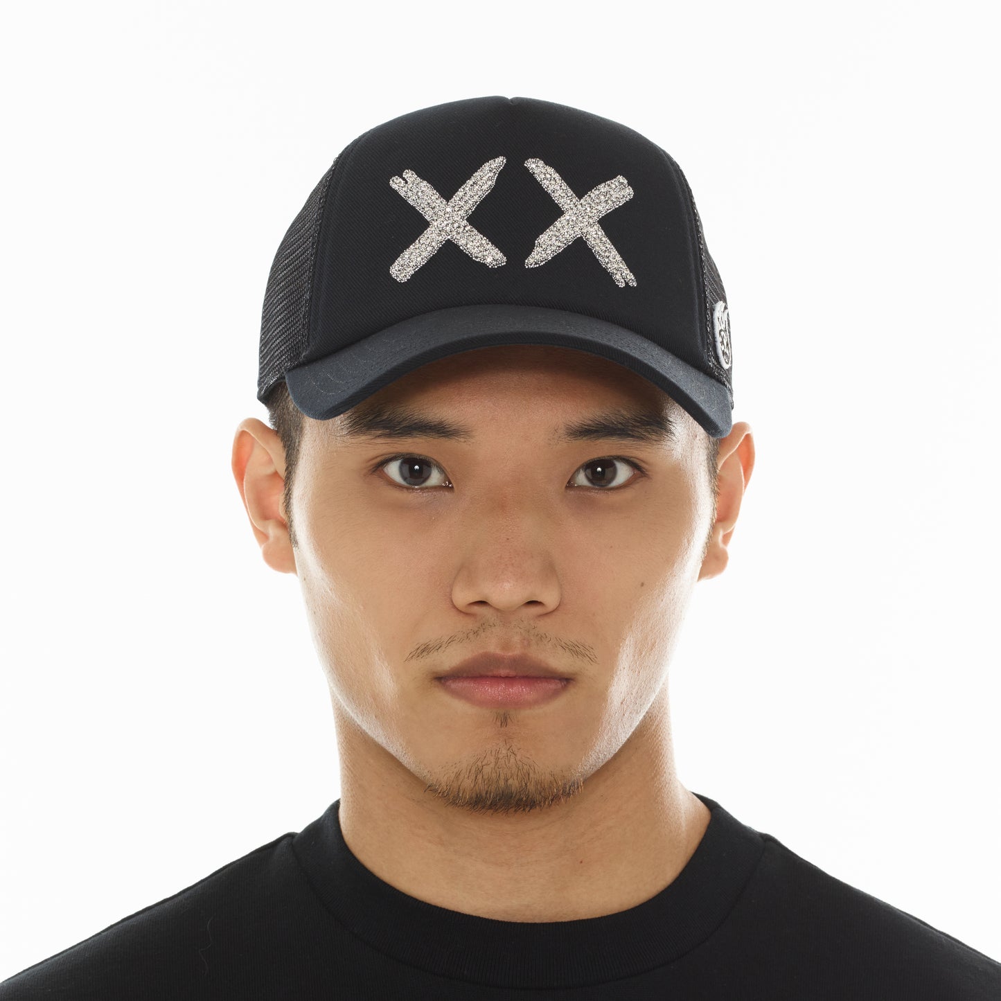 Cult's White Crystals Mesh Trucker Hat "XX" Logo In Black/White