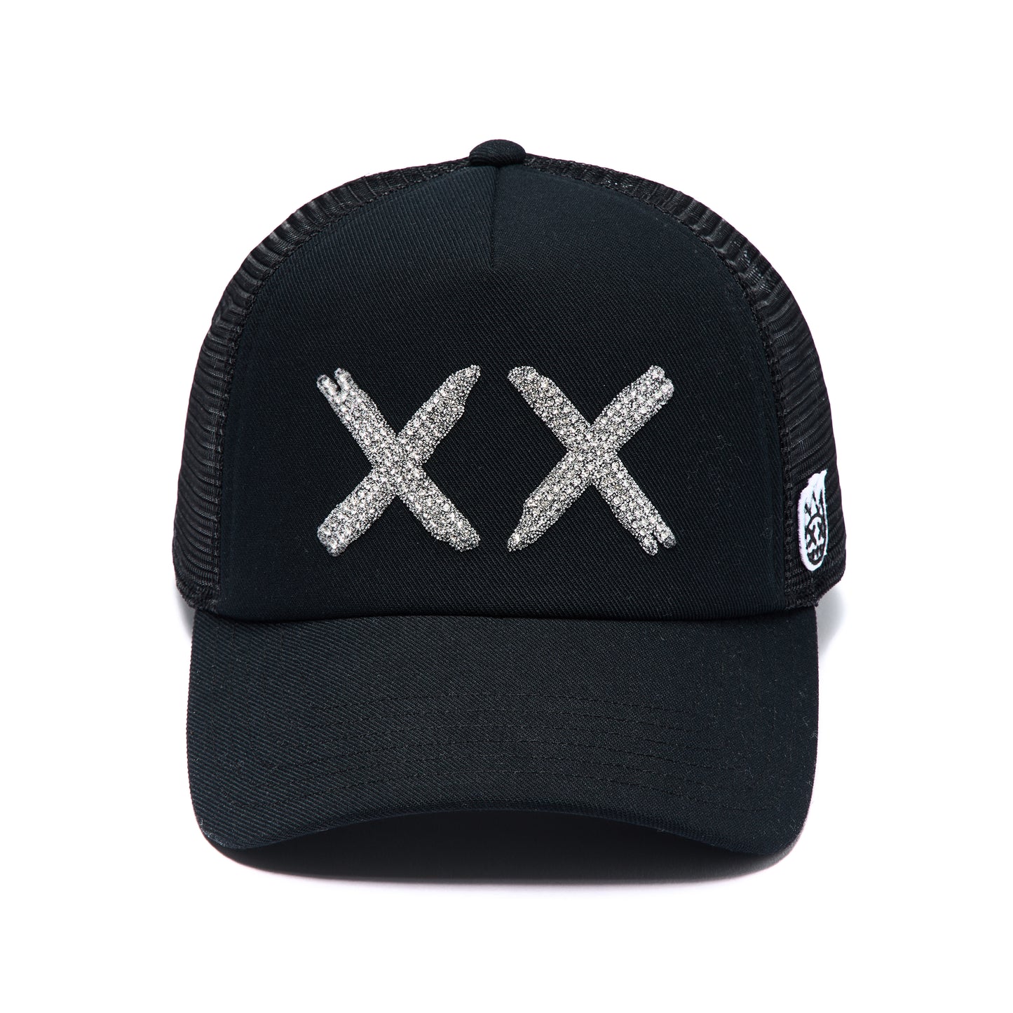 Cult's White Crystals Mesh Trucker Hat "XX" Logo In Black/White