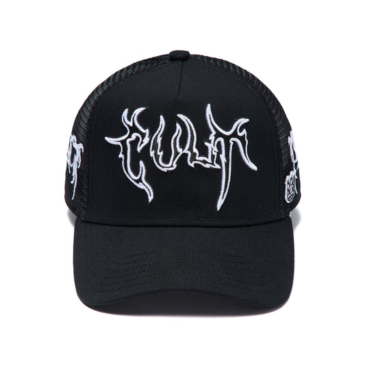Cult's Mesh Back Trucker Hat "Raven" In Black