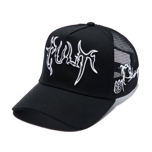 Cult's Mesh Back Trucker Hat "Raven" In Black