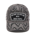 Cult's 5 Panel A Frame Trucker Hat "Epic Shit" Swirl Crystals In Black Denim