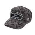 Cult's 5 Panel A Frame Trucker Hat "Epic Shit" Swirl Crystals In Black Denim
