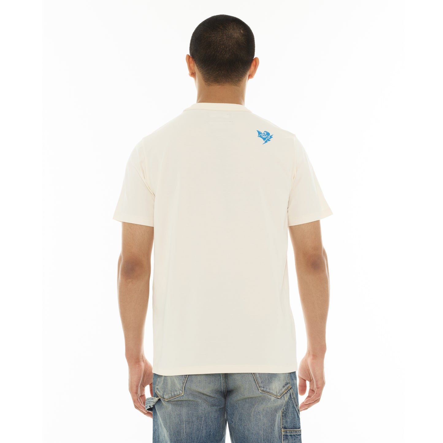 Cult's Lucky Bastard Short Sleeve Crew Neck Tee "Surfin Usa" in Winter White