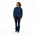 Cult's French Terry Fleece Crew Sweatshirt "Mountains" 620 Grams In Navy