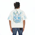 Cult's Oversized Short Sleeve Crew Neck Tee "Stars" 260 Grams In Winter White