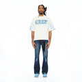 Cult's Oversized Short Sleeve Crew Neck Tee "Stars" 260 Grams In Winter White