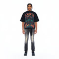 Cult's Oversized Short Sleeve Crew Neck Tee "Cerberus" 260 Grams In Black