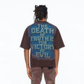 Cult's Oversized Short Sleeve Crew Neck Tee "The Death Of Truth" 26 In Pinecone