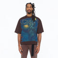 Cult's Oversized Short Sleeve Crew Neck Tee "The Death Of Truth" 26 In Pinecone