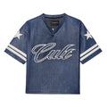 Cult's Leather Oversized Football Jersey In Navy