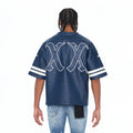 Cult's Leather Oversized Football Jersey In Navy