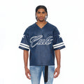 Cult's Leather Oversized Football Jersey In Navy