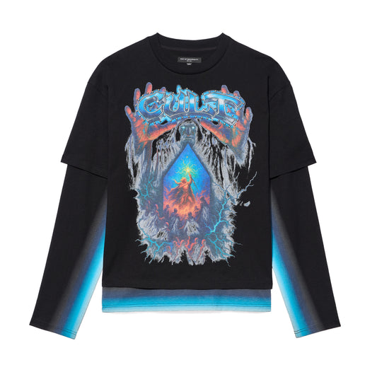 Cult's Long Sleeve Layered Tee "Gradient" In Black