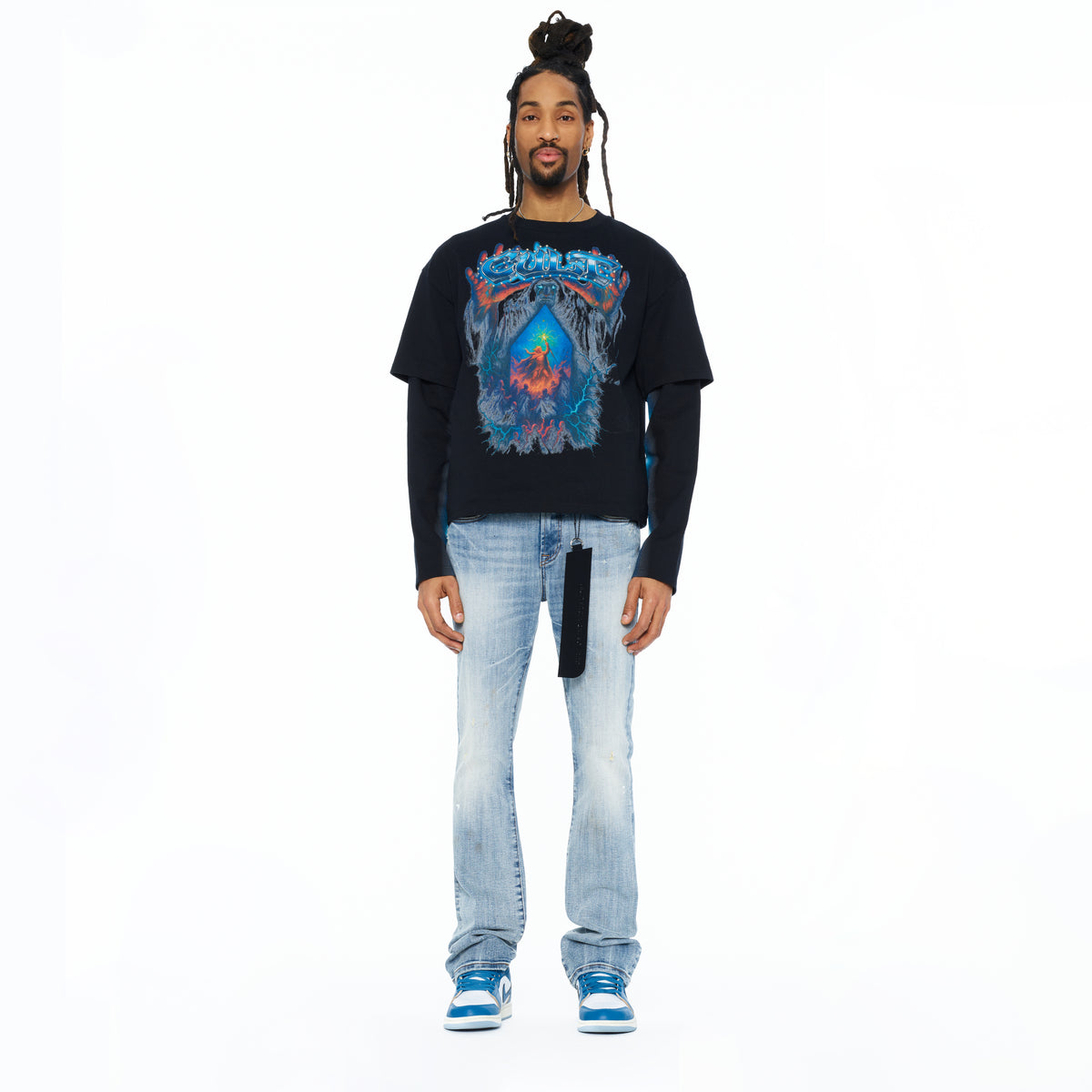 Cult's Long Sleeve Layered Tee "Gradient" In Black