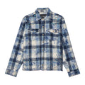 Cult's L/S Embellished Plaid Woven Shirt In Blue Steel Plaid