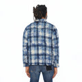 Cult's L/S Embellished Plaid Woven Shirt In Blue Steel Plaid