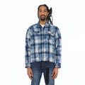 Cult's L/S Embellished Plaid Woven Shirt In Blue Steel Plaid