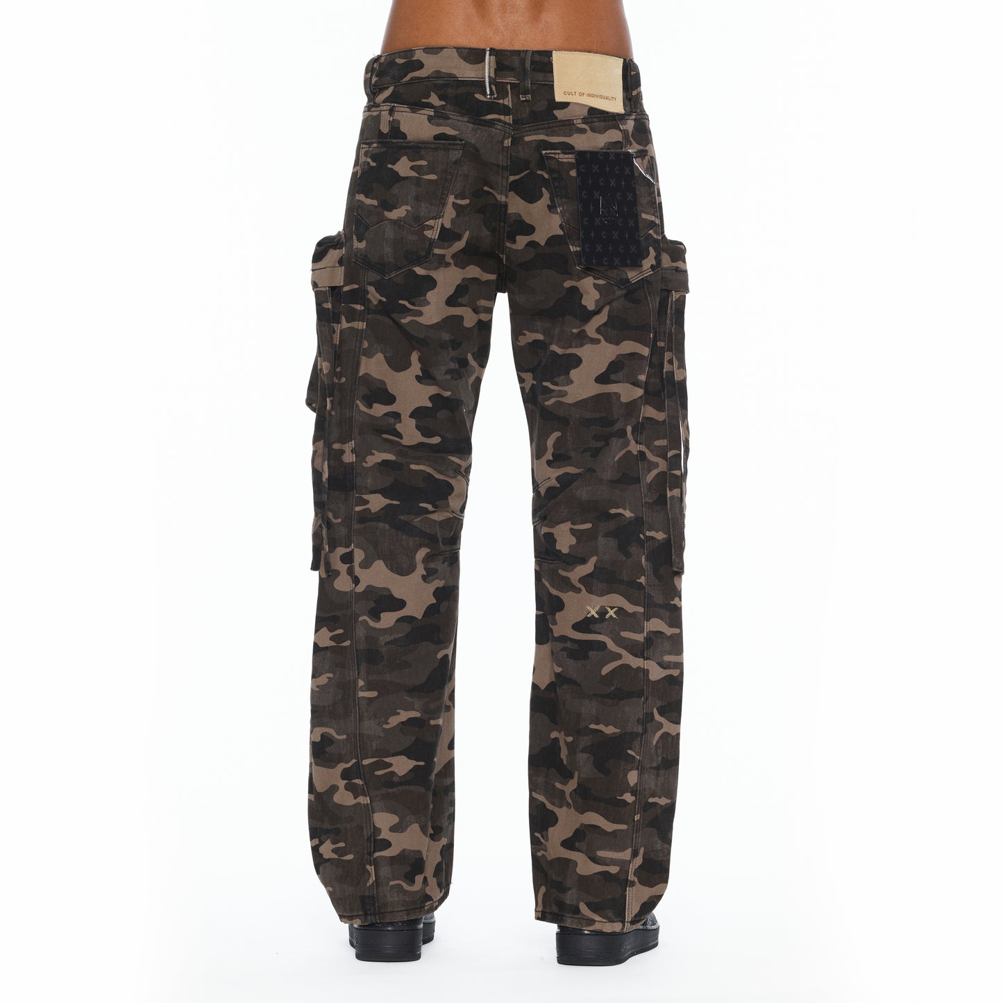Cult's Grunge Baggy Cargo 610 Jeans In Java Camo
